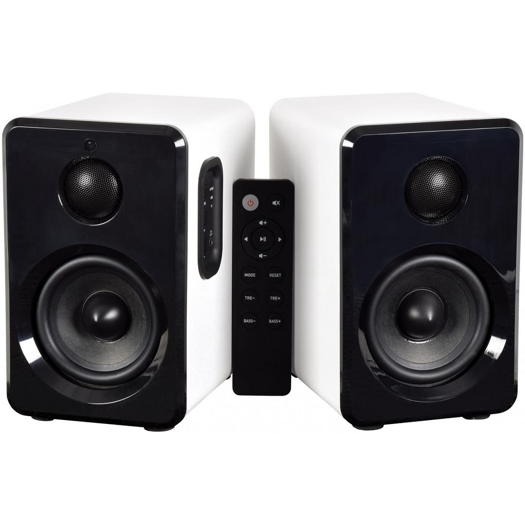 Set 2 boxe active cu BT / MP3 cu telecomanda albe AV: Link
