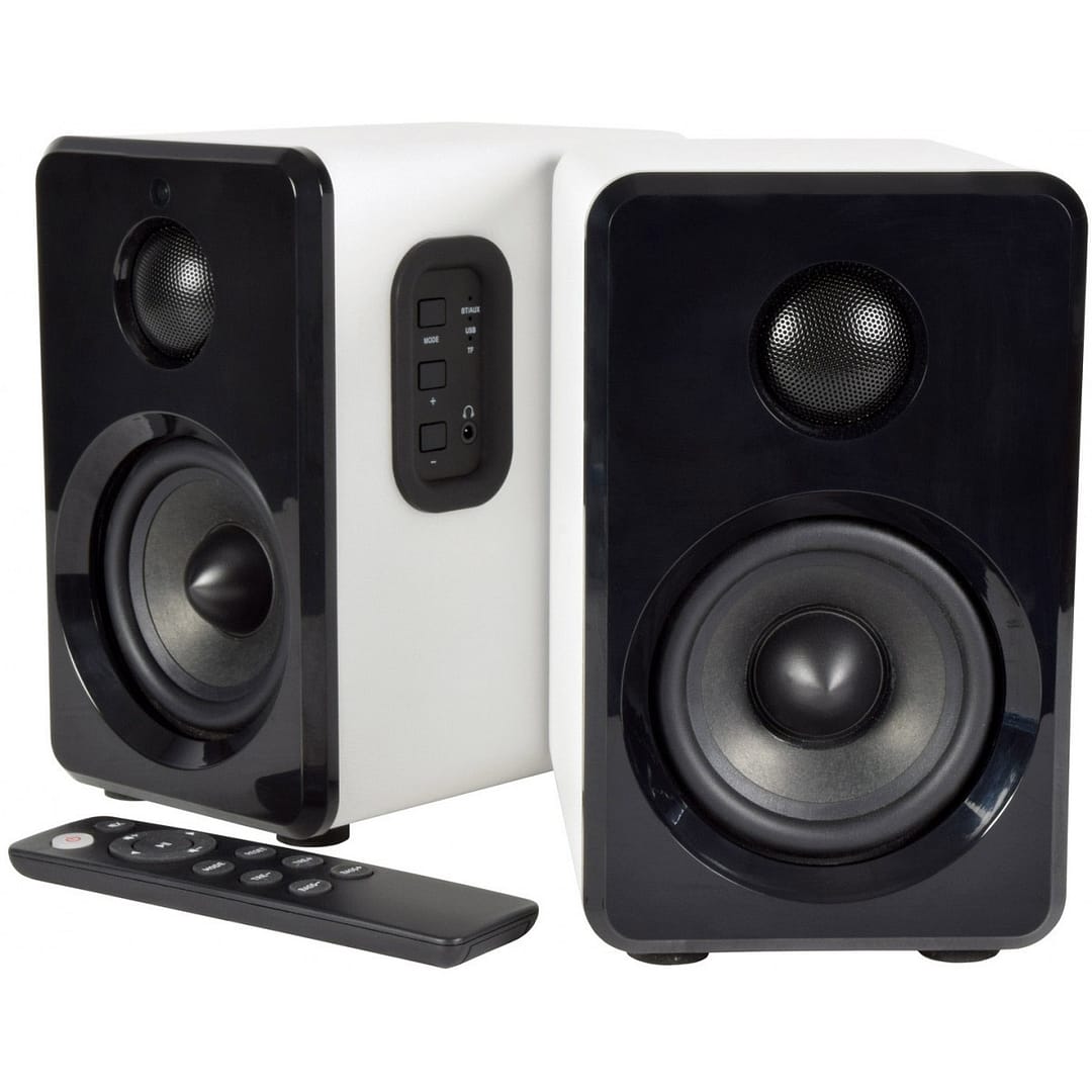 Boxe active cu BT, mp3, telecomanda albe AV: Link ABS35WHT, - imagine 11